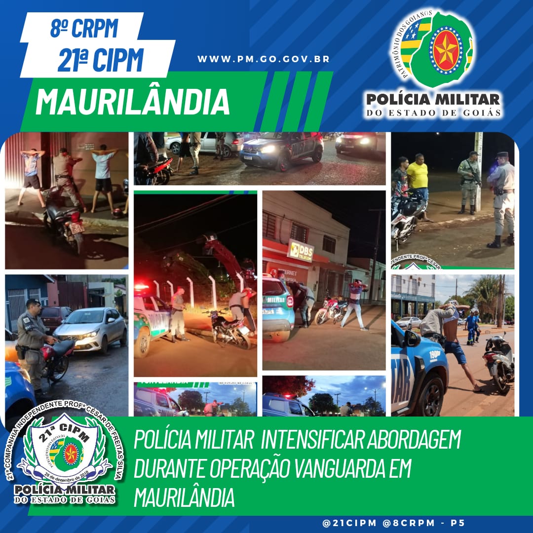 Policiamento retirando motos barulhentas no município de Maurilândia.